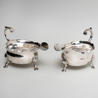 Pair of George II Silver Sauce Boats