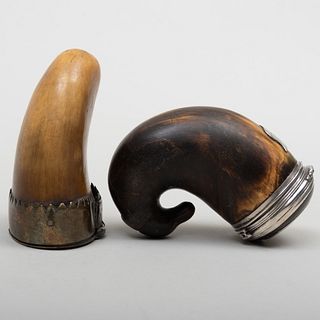 Two Scottish Horn Snuff Mulls