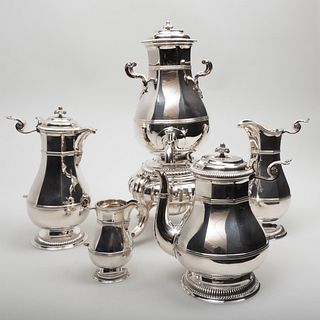 Jacques & Pierre Cardeilhac Silver Five Piece Tea and Coffee Service