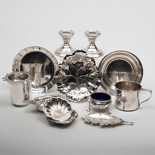 Two Bulgari Silver Dishes and a Group of Silver Tablewares