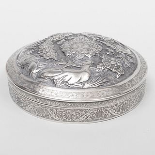 Persian Circular Silver Box