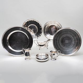 Group of American Silver Table Articles and an English Sauce Boat