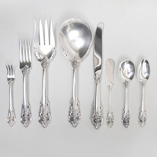 Wallace Silver Flatware Service in the 'Grand Baroque' Pattern