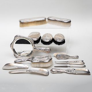 Group of American Silver Dressing Wares