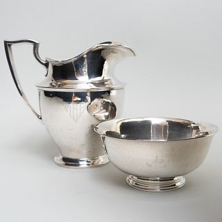Rand & Crane Silver Bowl and a Pitcher