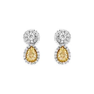 EGL Fancy Light Yellow Diamond Earrings