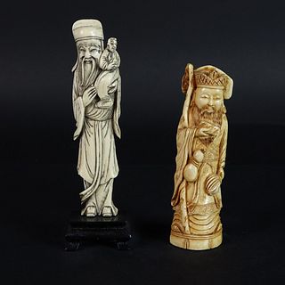 Two (2) Antique Chinese Immortal Figurines