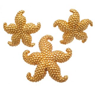 14k Yellow Gold Starfish Jewelry Suite