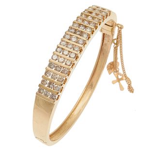 Diamond, 14k Yellow Gold Bangle Bracelet