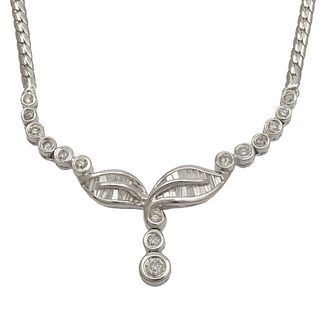 Diamond, 18k White Gold Necklace