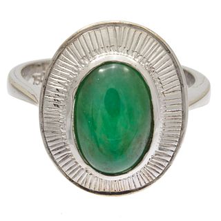Jadeite, 18k White Gold Ring