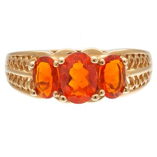 Mexican Fire Opal, 14k Yellow Gold Ring