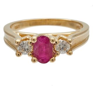 Ruby, Diamond, 14k Yellow Gold Ring