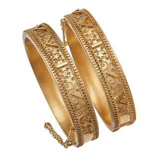 Pair of Victorian Gold-Filled Wedding Bracelets