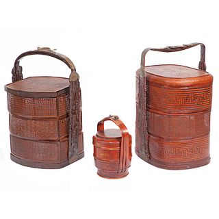 Three Chinese Food Baskets, Late 19th/Early 20th Century