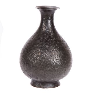 Black Biscuit Glazed Vase 