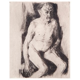 Käthe Schmidt Kollwitz, Seated Male Nude