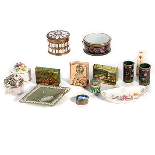Porcelain and glass table boxes