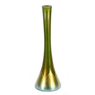 Tiffany green Favrile glass vase
