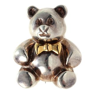 Tiffany & Co. sterling & 18k gold Teddy Bear brooch