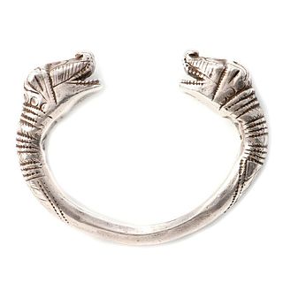 Silver cuff bangle bracelet