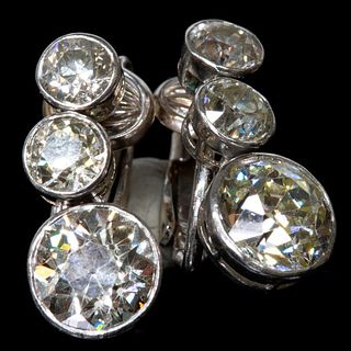Vintage diamond and platinum clip earrings
