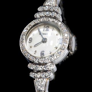 Gubelin diamond and platinum ladies wristwatch