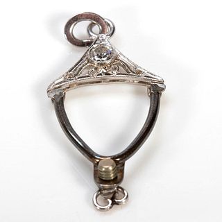 Diamond, platinum & 14k white gold partial pendant