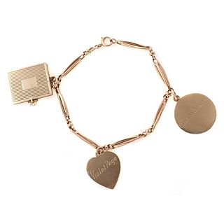 14k rose gold charm bracelet