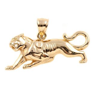 14k gold lioness pendant