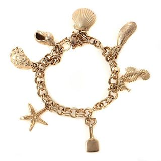 14k gold charm bracelet