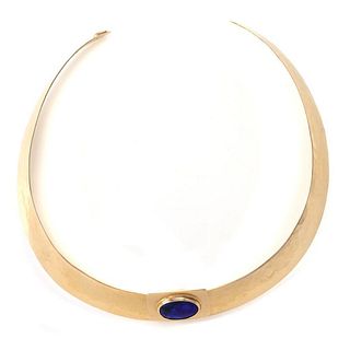 14k gold, black opal collar necklace, The Golden Bear