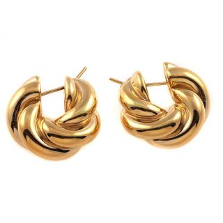EFFEDUE 18k gold hollow hoop earrings, Italy