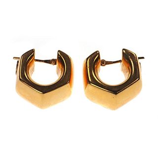 Pitti & Sisi 18k gold hollow hoop earrings, Italy