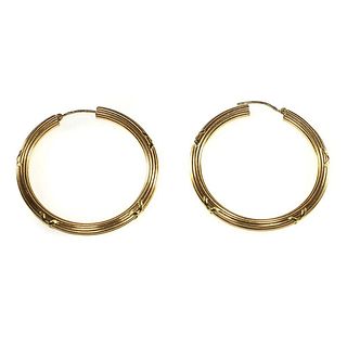 Charles Garnier 18k gold hollow hoop earrings, French