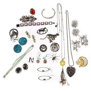 Collection of gem-set and silver jewelry