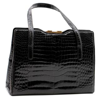 Vintage Gucci black alligator handbag