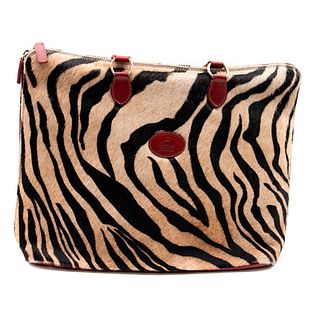 Terrida zebra & red leather tote bag