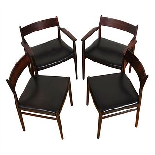 Set of 4 Danish Rosewood Dining Chairs (2 Arm + 2 Side)