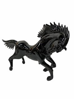 Artist Unknown Possibly Baccarat Black Horse