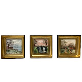 French Style Framed Porcelain Plaques