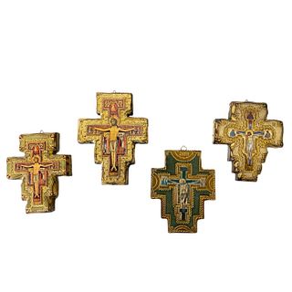 (4) Four Spanish Lacquered Icons