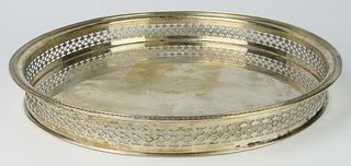 AWESOME  ANTIQUE ITALIAN (800) SILVER GALLERY TRAY