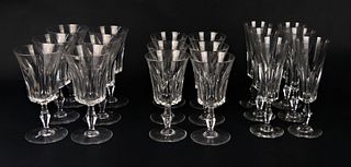 BACCARAT (18) GLASSES 6 RED 6 WHITE 6 CHAMPAGNE