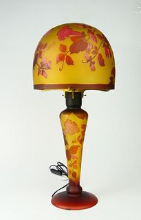 GALLE REPRODUCTION MUSHROOM STYLE CAMEO LAMP
