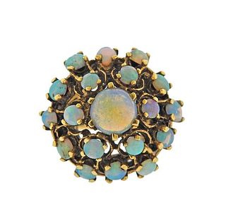 14K Gold Opal Dome Ring