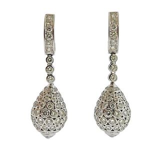 18K Gold 8ctw Diamond Drop Earrings
