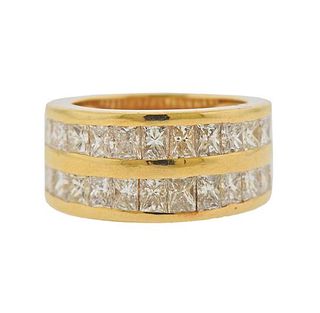 14k Gold 4ctw Diamond Wide Band Ring