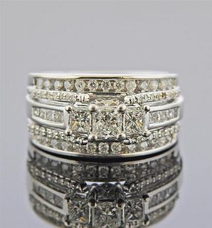 14k Gold diamond Bridal Ring Set