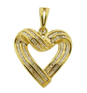 14k Gold 1.50ctw Diamond Heart Pendant